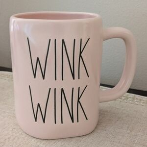 Pink Ceramic Mug with 'Wink Wink' Design